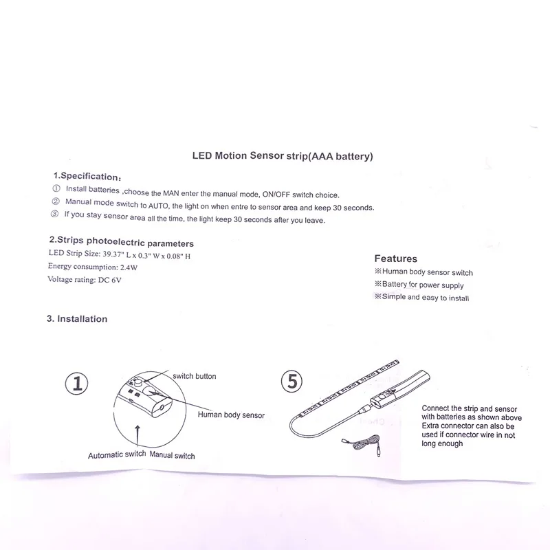 Светодиодный светильник с датчиком движения на батарейках 2835SMD DC5V гибкий светодиодный светильник лента 1 м 2 м 3 м ТВ Настольный фоновый Смещенный светильник ing