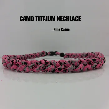 

2017 new pink camo titanium sports necklace for women