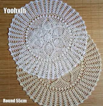 

Modern lace round cotton table place mat crochet coffee placemat pad Christmas drink coaster cup mug tea dining doily kitchen