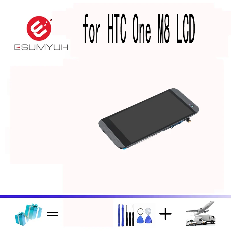AAA Quality 3 Colors For HTC One M8 LCD Display Touch Screen Digitizer Full Assembly+ Bezel Frame Parts Free Shipping+Tools | Мобильные