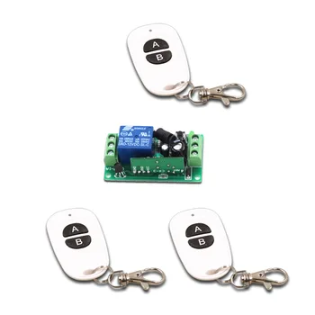 

NEW DC9V 12V 24V Smart Home Remote Controller RF Wireless Remote Control Switch with 2Buttons 3Transmitter +1Receiver 315/433mhz