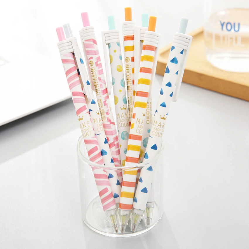 

4pcs/lot Simple Plainism Color Geometric 0.7mm Automatic Pen Activity Pencil students'gift prize office school Stationery