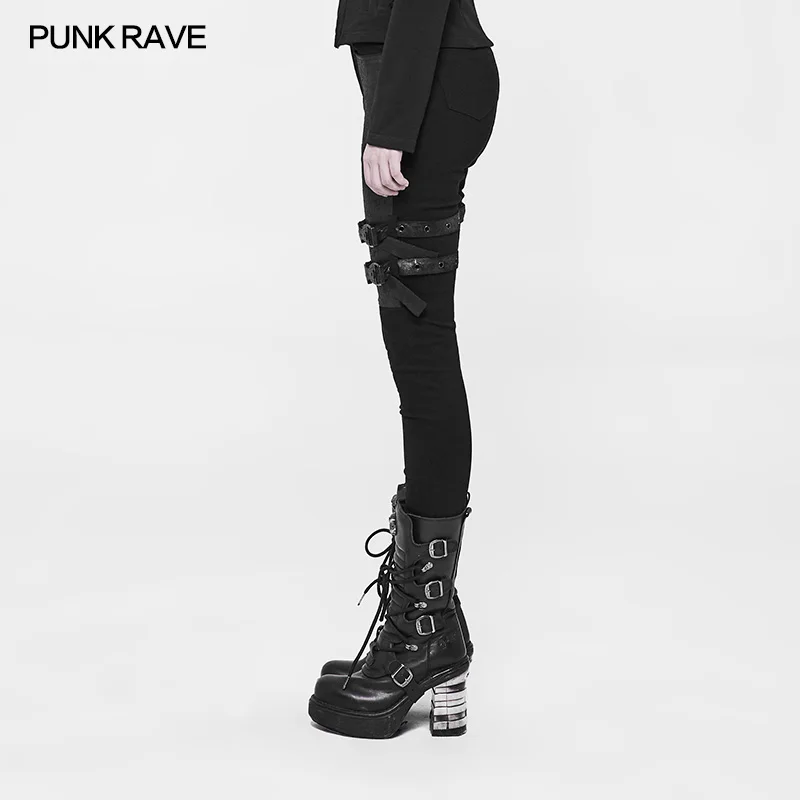 Панк рейв женские панк Рок повседневные брюки модные повседневные Готический стиль длинные брюки для женщин стимпанк уличная одежда узкие брюки