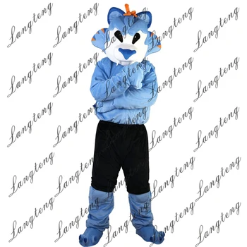 

Hot Sale blue wolf Mascot Costume Adult Size Halloween Outfit Fancy Dress Suit Free Shipping 2019New