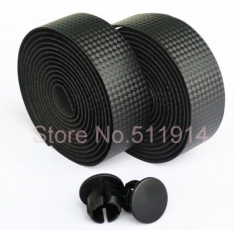 New High Quality Cycling Road Bike Sports Bicycle Cork Handlebar Tape + 2 Bar Plug Carbon Fibre belt Fiber strap