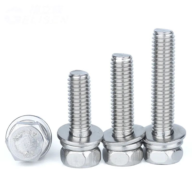 

2PCS M6 M8 Stainless Steel 304 Trimming Hex Three Combination Screw Hexagon Combination Hex Extension Bolt