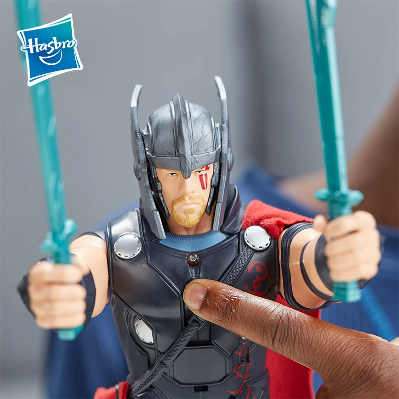 Hasbro Марвел Тор Ragnarok электронный Тор ПВХ фигурка Коллекционная модель игрушки для мальчиков со звуковыми эффектами рождественские подарки