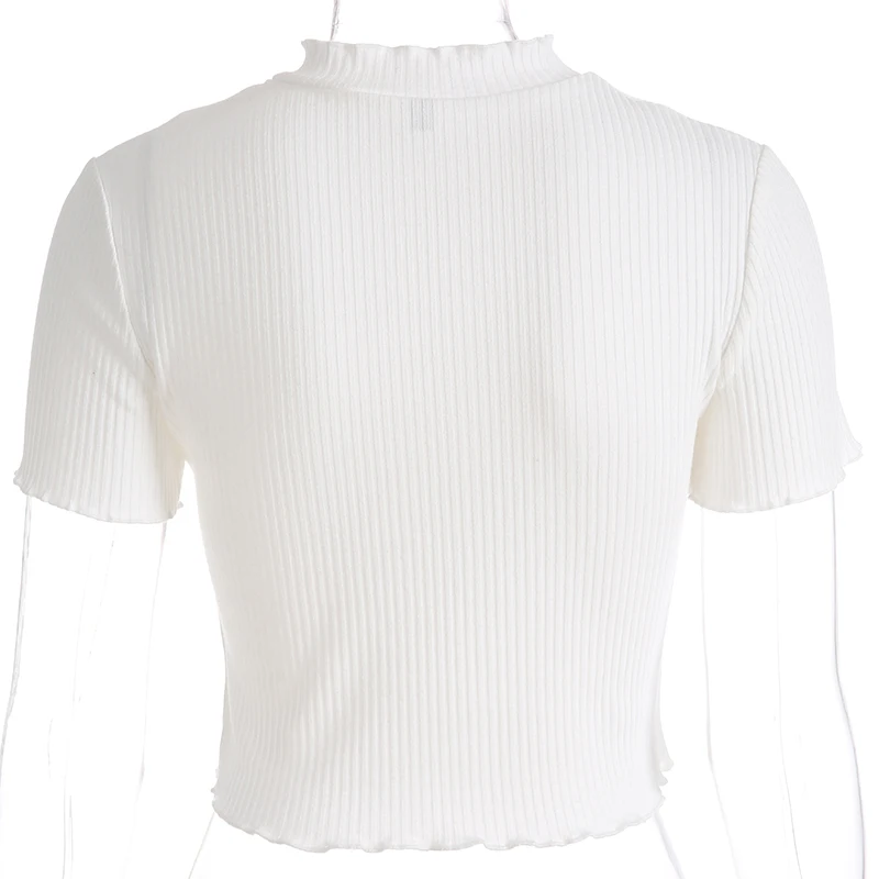 HEYounGIRL Повседневные базовые белые футболки, Хлопковые женские Harajuku Kawaii женские футболки, топы с коротким рукавом, укороченный топ, футболка с вышивкой
