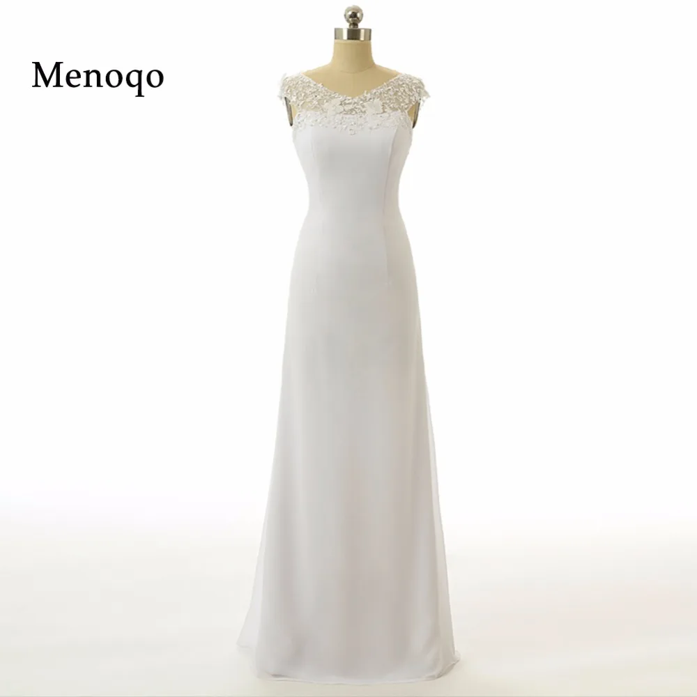 

Elegant A line Cap sleeve Applique V Neckline Long Chiffon White Evening Dresses Real Sample Custom Made Prom Gowns 2019