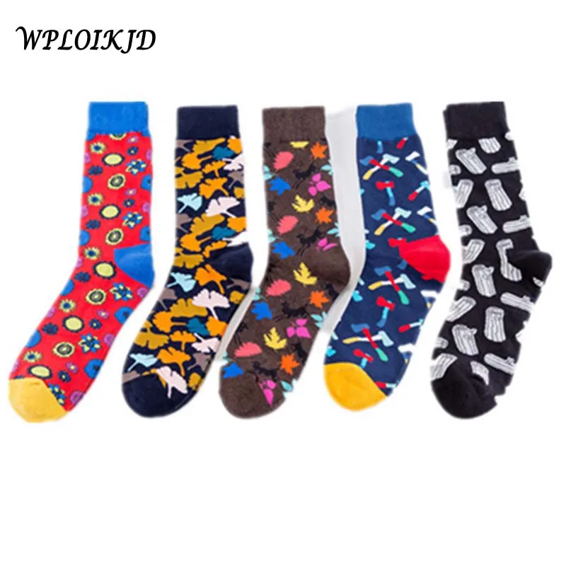 

Autumn/Winter Art Creative Personality Skateboard Forest Socks Men Harajuku Fashion Streets Hip Hop Funny Happy Socks