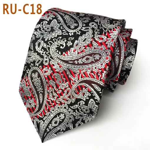 RU-C18 67 цветов, шелковый галстук для мужчин, жаккардовый, 8 см, Модный Цветочный галстук, деловой галстук для свадебной вечеринки, галстук, подарок для Него - Цвет: RU-C18