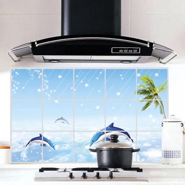 1 set High Quality Dolphin Bay Kitchen Decor Oil Proof ...