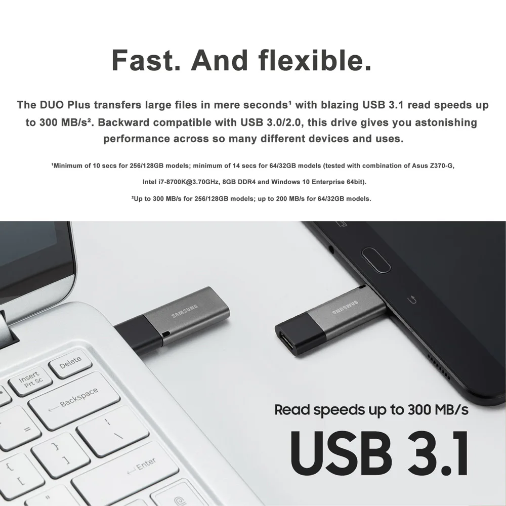 Новинка, USB флеш-накопитель SAMSUNG, 32 ГБ, 3,1 DB32, металлический Тип C и USB A, карта памяти, usb флешка для смартфона, планшета, компьютера