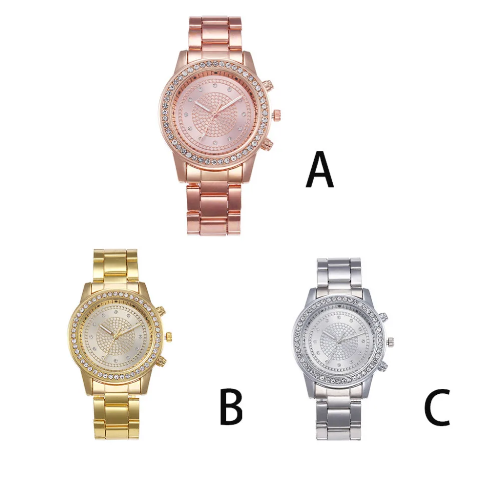 Women Watches Fashion Steel Belt Bracelet Watch Gift Clock Rhinestone Luxury Brand Quartz Wrist Watch Ladies Montre Femme#B