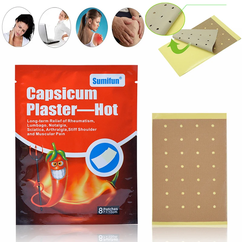 16 Pcs Capsicum Patch Pain Relief Plaster For Joint back muscle Pain