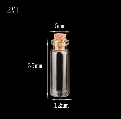 100pcs Small Clear Cork wishing Bottle Mini Vial For Wedding Holiday garden Decoration Wooden Lid Empty Pot Sample test tube Jar