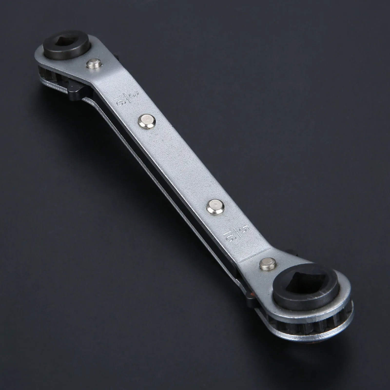 

4 Size Refrigeration Valve Ratchet Wrench Offset Service Wrench 3/16" 1/4" 5/16" 3/8" Universal Repair Hand Tools