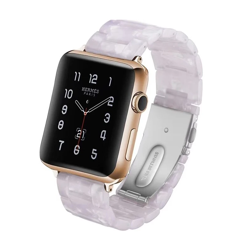 Ремешок из смолы для apple watch, ремешок для apple watch 5 4 3 44 мм/40 мм 42 мм 38 мм iwatch 5 4 3 2 1 correa браслет из нержавеющей стали с пряжкой