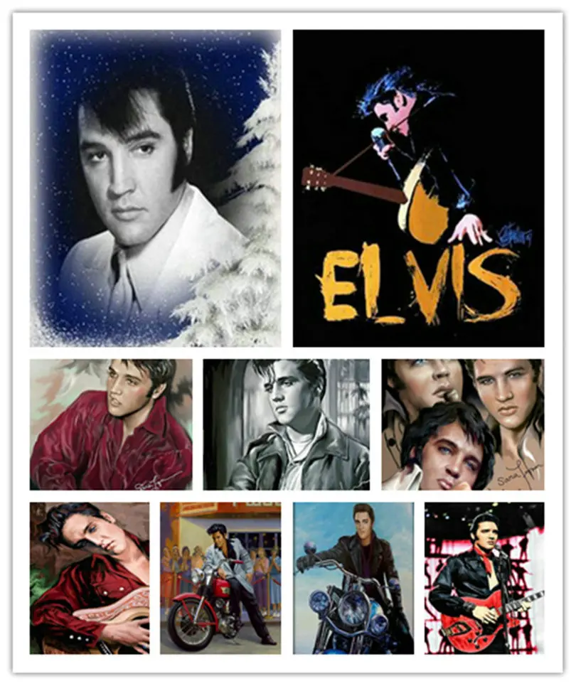 

Full square drill 5d diy diamond painting Elvis Presley portrait 3D diamond mosaic crafts decorative painting