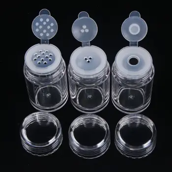 

1PC Clear 10ml Empty Cosmetic Sifter Loose Powder Jars 1PC Container Screw Lid DIY Bottle For Makeup Tools Refillable Bottles