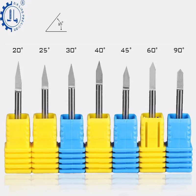 10 шт. JIALING 4 мм Гравировальный Бит CNC Карбид плоское дно v-паз резак гравировка Концевая фреза