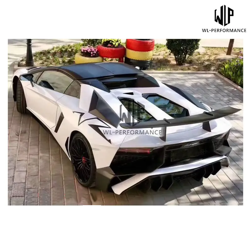 LP700 к LP750 стекловолокно передний бампер задний спойлер для Lamborghini Aventador LP750-4 Superveloce автомобильный Стайлинг 11-15