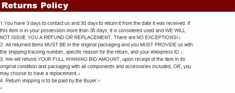 return policy
