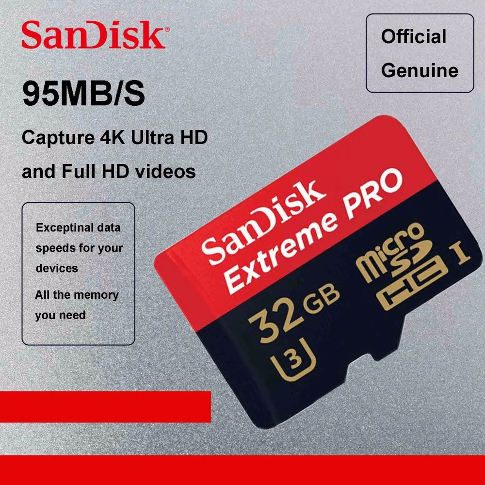 Sandisk Extreme Pro 95MB/S micro sd card 64GB class10 flash card 16GB