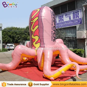 

8 meters Hotdog Type giant inflatable octopus , advertising outdoor inflatable octopus tentacles model for food theme decoration