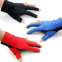 Лайкра ткань кий для снукера бильярда перчатки бассейн левая рука три пальца бильярдные аксессуары синий/черный/красный высокий эластичный