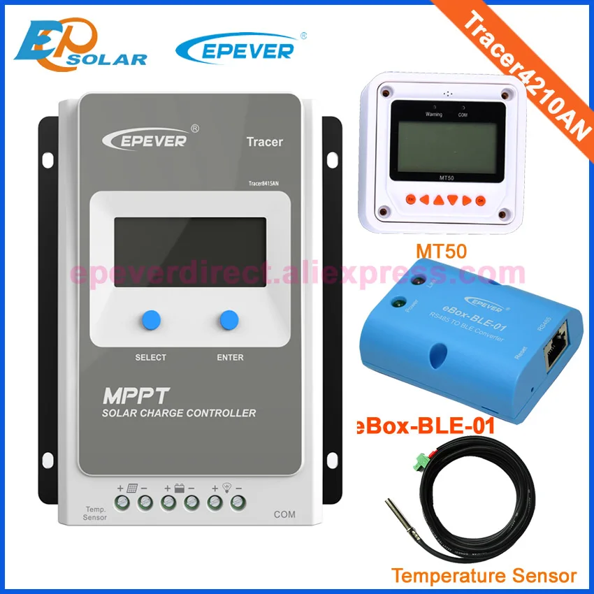 

bluetooth BLE communicate function 40A 40amp Tracer4210AN MPPT EPEVER Solar controller MT50 remote meter and USB cable 12v/24v