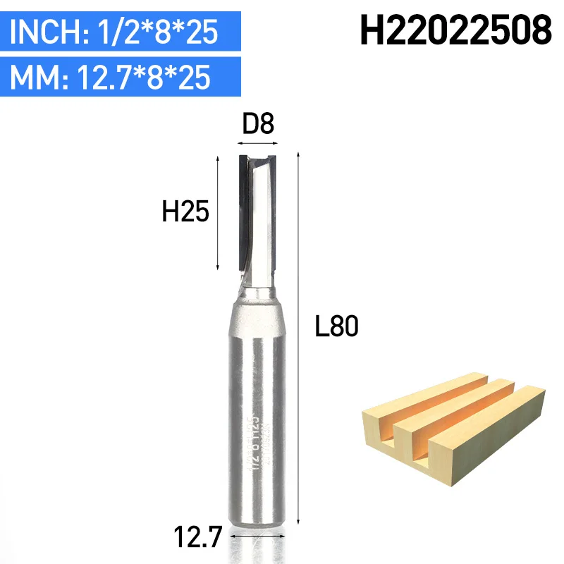 HUHAO 1 шт. 1/" хвостовик CVD покрытие прямые фрезы для дерева деревообрабатывающий резак шпаттер гравировальный станок PCD фрезы - Длина режущей кромки: H22022508