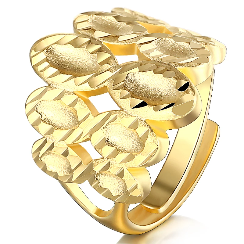 

Gold Color Unique Rings Resizable Wedding Finger Jewelry for Women