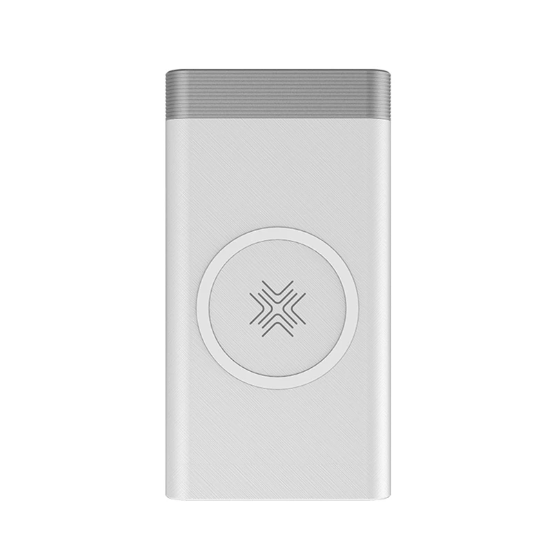 ROCK power Bank 10000 мАч QI Беспроводное зарядное устройство Портативный внешний аккумулятор встроенный внешний аккумулятор для iPhone X 8 samsung S8 S9 Plus - Цвет: Белый