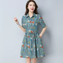 Новое летнее хлопковое льняное платье в японском стиле Mori Girl, мини-платье с коротким рукавом и отложным воротником на шнуровке для женщин, Robe Femme