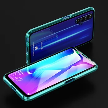 

Double 9H Tempered Glass Case For Huawei Honor 20 Case Armor Magnetic Metal Frame Shockproof Cover For Huawei Honor 20 Pro Funda
