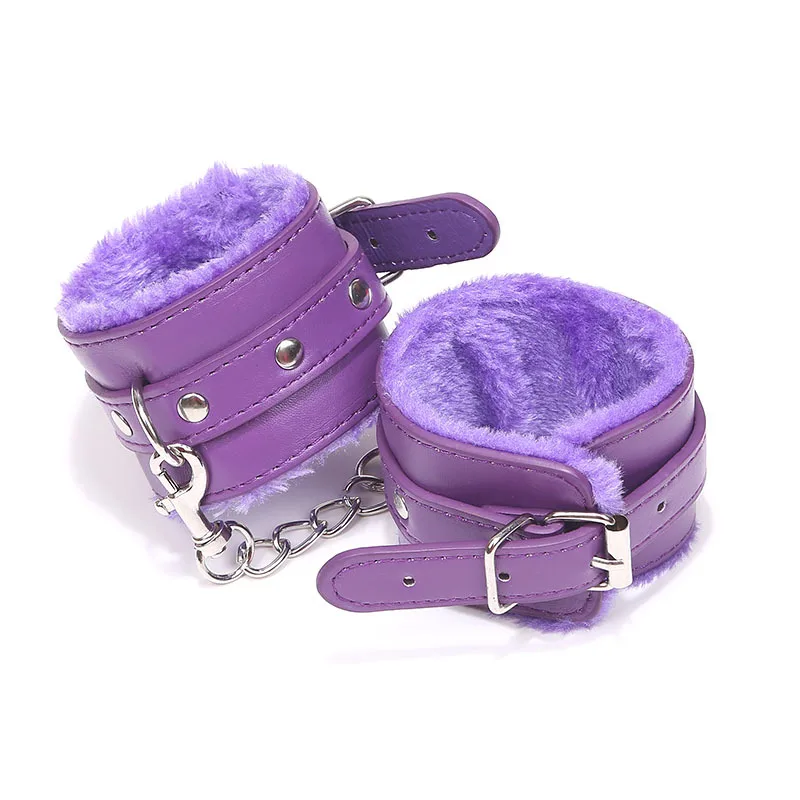Высококачественная искусственная кожа Косплей-Одежда плюшевая fantazi наручники для взрослых приколы и практические Анекдоты игрушки fantezi coser - Цвет: Фиолетовый