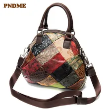 PNDME, модная, винтажная, дизайнерская, ручная работа, прошитая, натуральная кожа, женская сумка, повседневная, много цветов, женские сумки через плечо