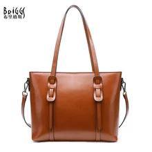BRIGGS Luxury Handbags Women Designer Vintage Shoulder Bag Ladies Genuine Leather Handbags Female Messenger Bags For Women new 2018 designer classic shoulder bag with lock women genuine leather handbags ladies bag messenger bags for female an770
