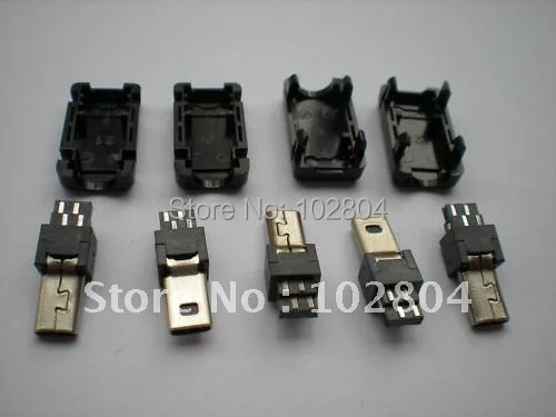 200 шт. в партии 8-контактный разъем Mini USB Штекерный с пластиковой оболочкой |