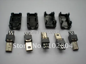 

200 Pcs Per Lot Mini USB 8 Pin Plug Male Socket Connector with Plastic Shell