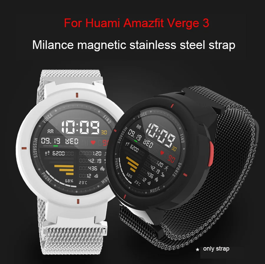 

Metal Milanese Loop Watch Bands For Xiaomi Huami Amazfit Verge 3 Strap Magnetic Adsorption Wristband For Amazfit Verge 3
