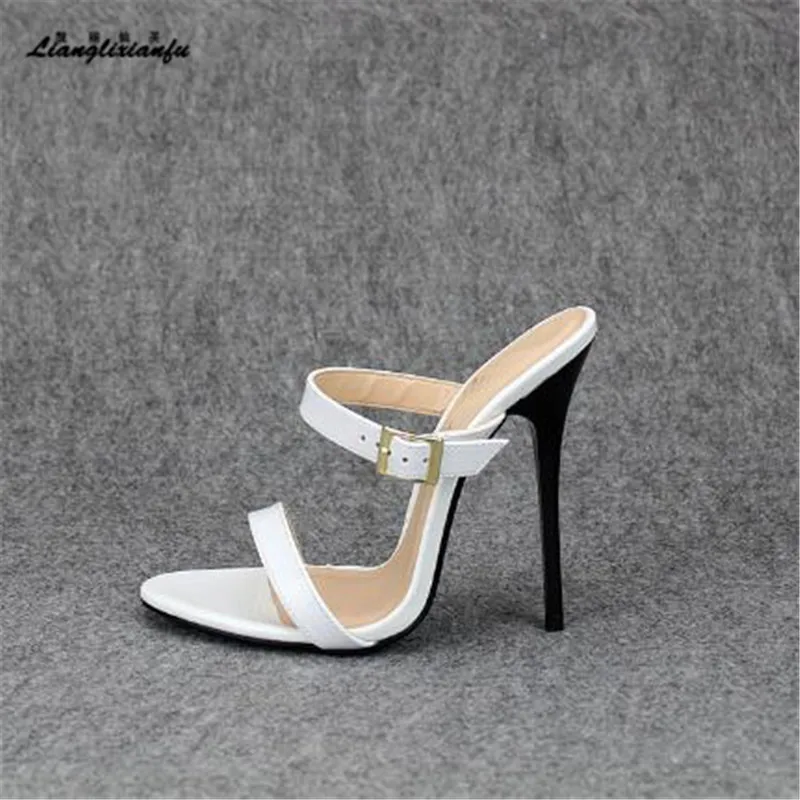 LLXF тапочки 2017 г. zapatos mujer US15 16 17 18 19 летние туфли на шпильке 14 см босоножки тонком