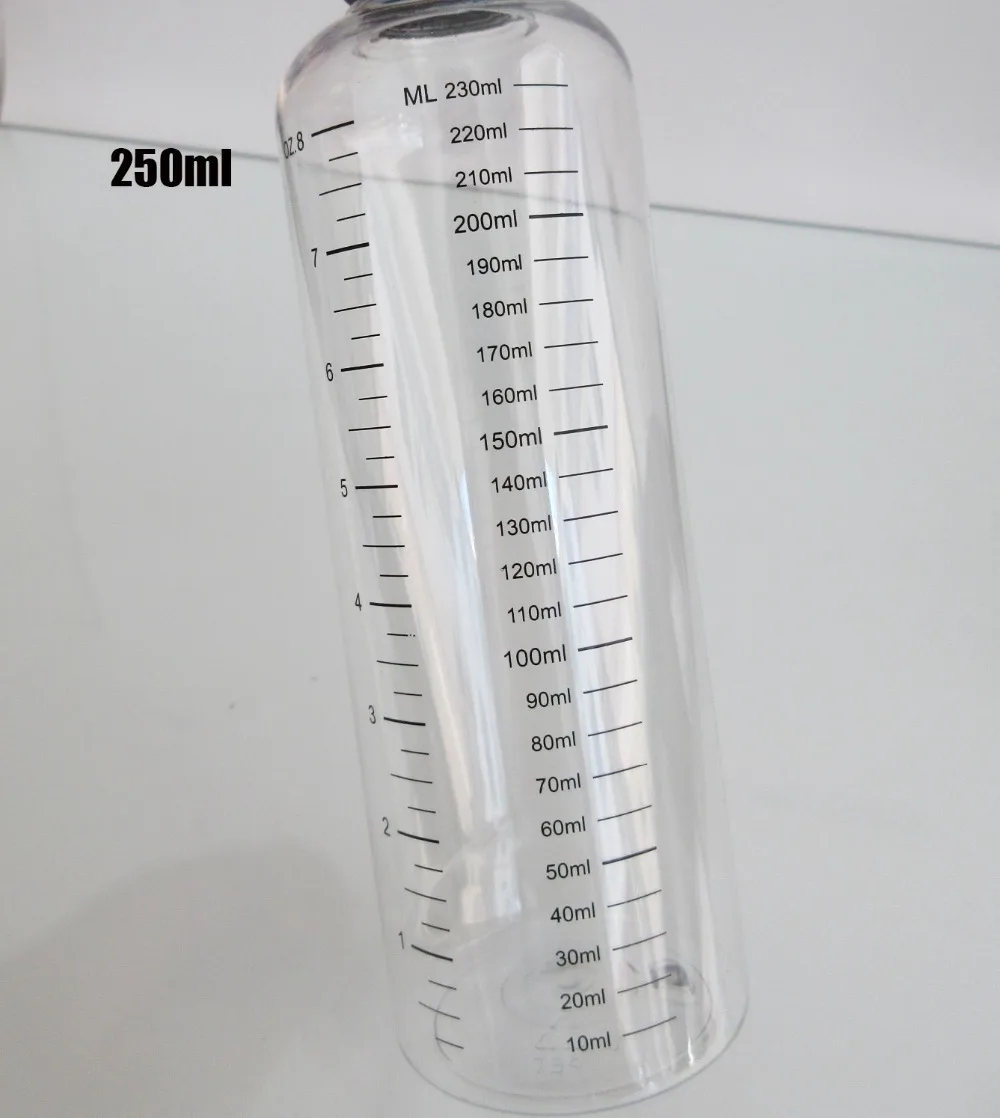 10pcsPlastic пустой флакон-капельница ПЭТ прозрачная бутылка для жидкости с градацией, шелкография спиральная крышка, уход за кожей вода