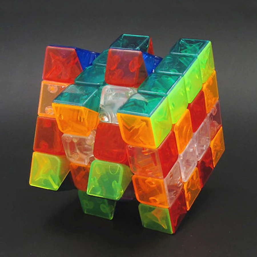 Transparente de plástico cubo mágico rompecabezas juguetes para niños Plaza velocidad niño Brinquedo Educativo Spinner mano de juegos para los niños 60D0402