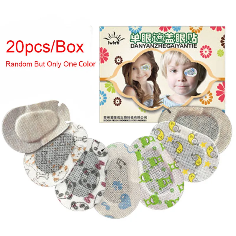 

20PCs/box Colorful Breathable Eye Patch Band Aid Medical Sterile Eye Pad Mask Adhesive Bandages First Aid Kit Eyeshade For Kids