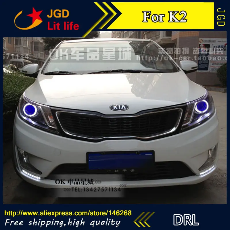 Бесплатная доставка! Дневные ходовые огни для Kia rio k2 6000 2010 2011 12 В 2012 к|daytime running