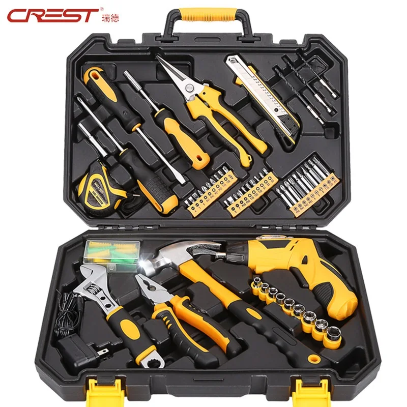 

CREST 105095 Household Tool Set Hardware Tool Set Family Multi-function Repair Set Gift Toolbox