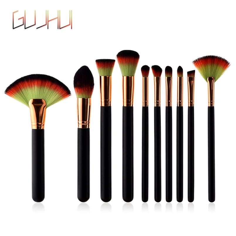 

Professional Makeup Brush 10pcs/set Brand GUJHUI Nose Eyebrow Eyeshadow Concealer Blush Powder Concealer Cosmetic Makeup Brush