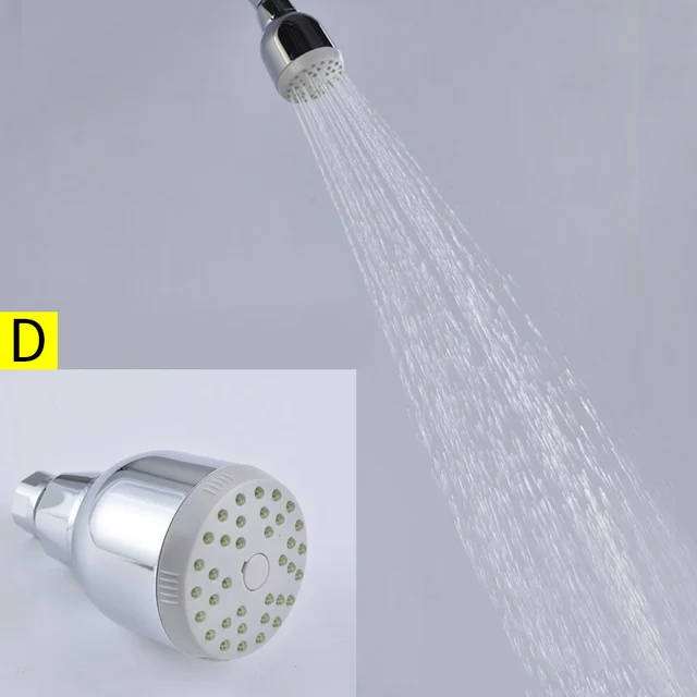 Bathroom Solid Brass High Pressure Small Matte Black Rain Shower Head Wall Mounted ABS Chrome Adjustable Bath Top Spray Shower D